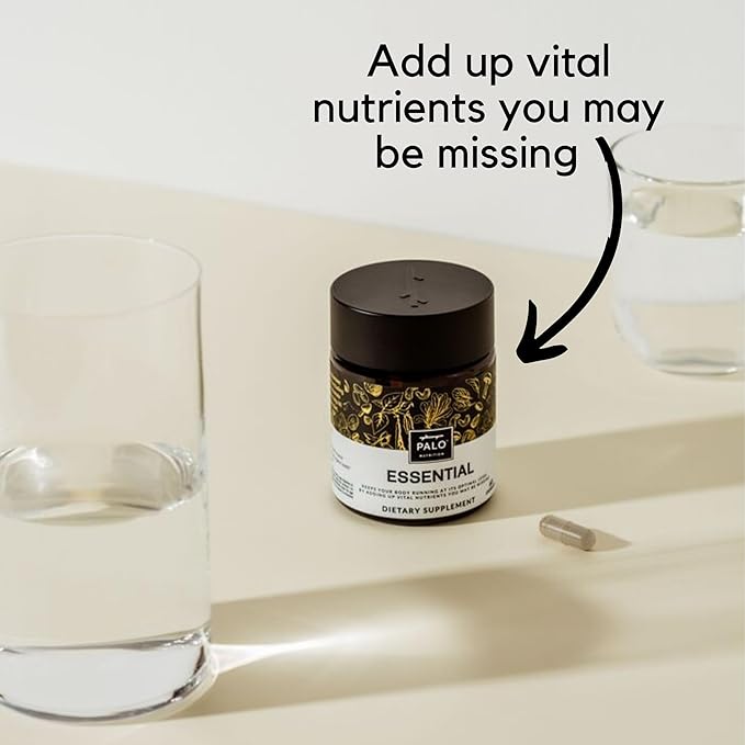 PALO Essential+ Adult One Daily Ritual Multivitamin with Vitamins D3, K2 (as MK7), B12, E, Folate, Minerals Boron and Magnesium and More (60 Capsules, 2 Month Supply)