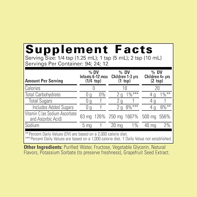 CHILDLIFE ESSENTIALS Liquid Vitamin C - Liposomal Vitamin C Liquid, Pure Vitamin C, Vitamin C for Kids, Liquid Supplement, Immune System Support, Great Taste - Natural Orange, 4 Fl Oz (Pack of 3)