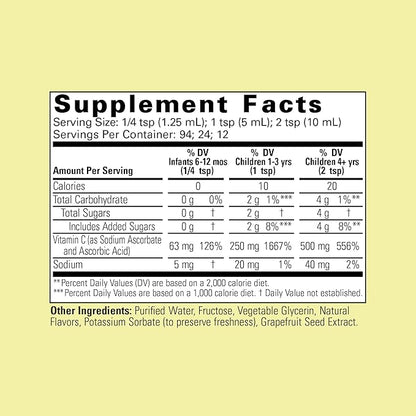 CHILDLIFE ESSENTIALS Liquid Vitamin C - Liposomal Vitamin C Liquid, Pure Vitamin C, Vitamin C for Kids, Liquid Supplement, Immune System Support, Great Taste - Natural Orange, 4 Fl Oz (Pack of 3)