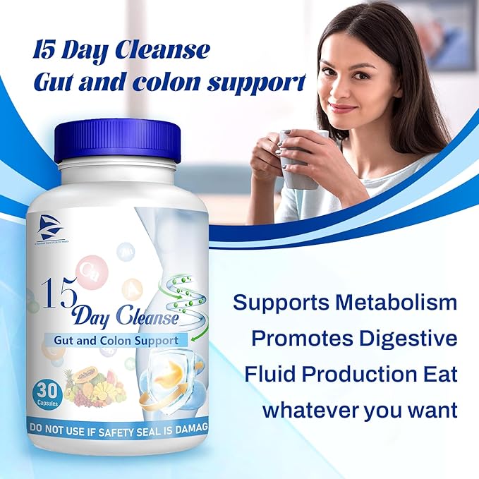 15 Day Gut Cleanse - Gut and Colon Support, Pastillas De 15 Dias para Limpiar El Colon, Limpieza De 15 Dias, 15 Day Colon Cleanse