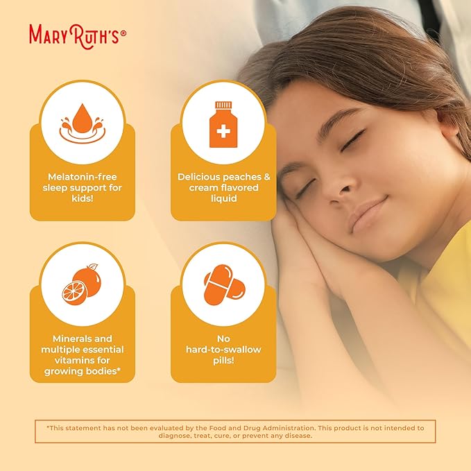 Kids Liquid Nighttime Multimineral by MaryRuth's | Kids Vitamins | Bone Health | Calm Calcium Magnesium Supplement | Vegan | Sugar Free | 30-180 Servings | 15.22 fl oz