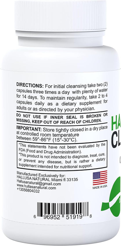 Hallcolon Cleanser, Clean Colon Detox – 60 Capsules - for 14 Days Supply