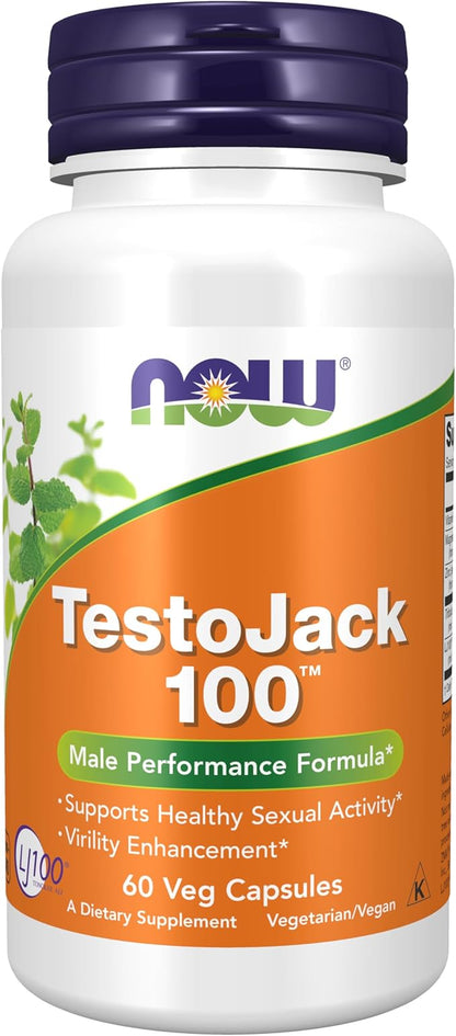 NOW Foods Supplements, TestoJack™ 100 with LJ100®, a potent standardized extract of Tongkat Ali (Eurycoma longifolia), Tribulus and ZMA®, 60 Veg Capsules