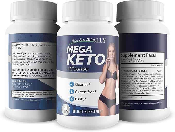 Mega Keto Diet + Cleanse - Help Reduce Gut Bloat - Blast Out Carbs to Support Ketosis Cleanse - Digestive Cleansing Ketogenic Support - Body Cleanse & Liver Cleanse - Help Support Overall Health