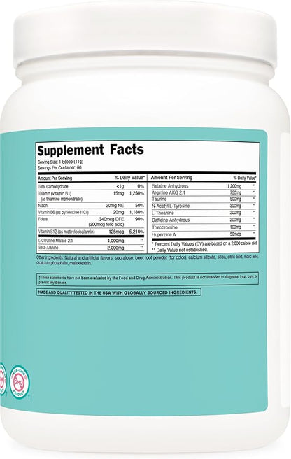 Nutricost Pre-Workout Powder for Women, Fruit Punch, 60 Servings