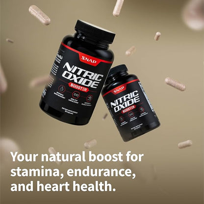 Snap Supplements Nitric Oxide Booster, Nitric Oxide Supplement for Blood Circulation and Blood Flow, 60 Capsules