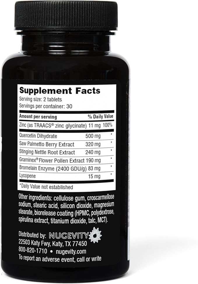 Prostate Plus Prostate Supplements for Men - 60Ct, Saw Palmetto, Quercetin, Bromelain, Lycopene, Stinging Nettle, Prostate Health Support