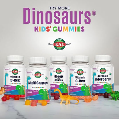 KAL MultiSaurus Multivitamin Gummies, USDA Organic Multivitamin for Kids, Healthy Bones, Immune & Energy Support, Vegan & Gluten Free, No Artificial Flavors or Colors, 30 Servings, 60 Gummies