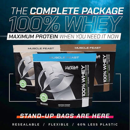 Muscle Feast 100% Grass-Fed Whey Protein, Pastured Raised Hormone Free All Natural, Chocolate, 5lb