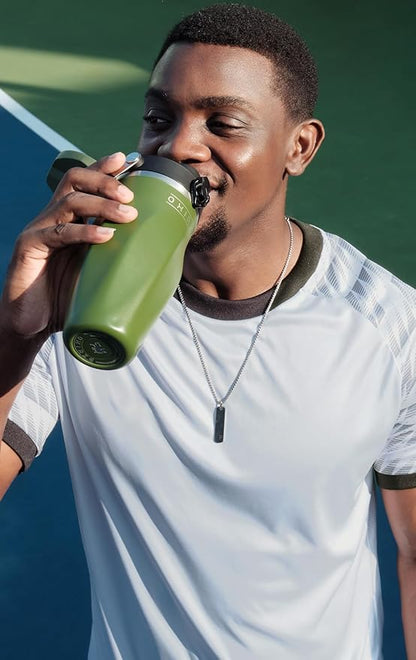 Shaker Bottle –26oz Double Wall Stainless Steel, No Mixing Tools Needed,Ideal for Protein Shakes,Water, Smoothies, Cocktails –Leak-Proof, Copper-Insulated, BPA-Free (Steel Commando)