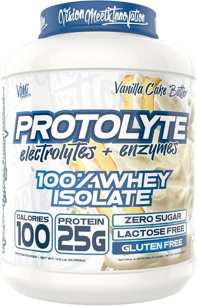 VMI Sports ProtoLyte Whey Isolate Protein Powder, Vanilla Cake Batter, 4.6 lbs