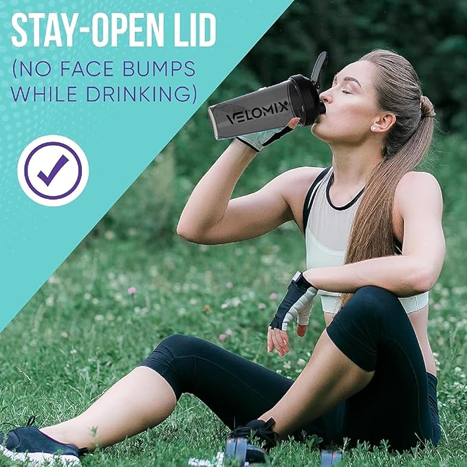 -4 PACK- 28 oz Shaker Cups for Protein Shakes - 4x Wire Whisk | BPA-Free & Dishwasher Safe | Leak Proof Protein Shaker Bottles for Protein Mixes | Large Blender Shaker Bottle Pack (4 Black)