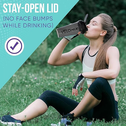 -4 PACK- 28 oz Shaker Cups for Protein Shakes - 4x Wire Whisk | BPA-Free & Dishwasher Safe | Leak Proof Protein Shaker Bottles for Protein Mixes | Large Blender Shaker Bottle Pack (4 Black)