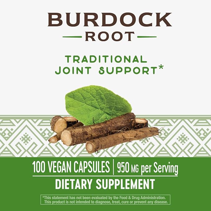 Nature's Way Burdock Root, Traditional Joint Support*, 100 Vegan Capsules (Packaging May Vary)