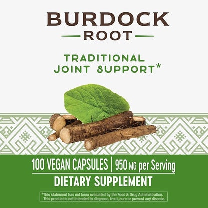 Nature's Way Burdock Root, Traditional Joint Support*, 100 Vegan Capsules (Packaging May Vary)