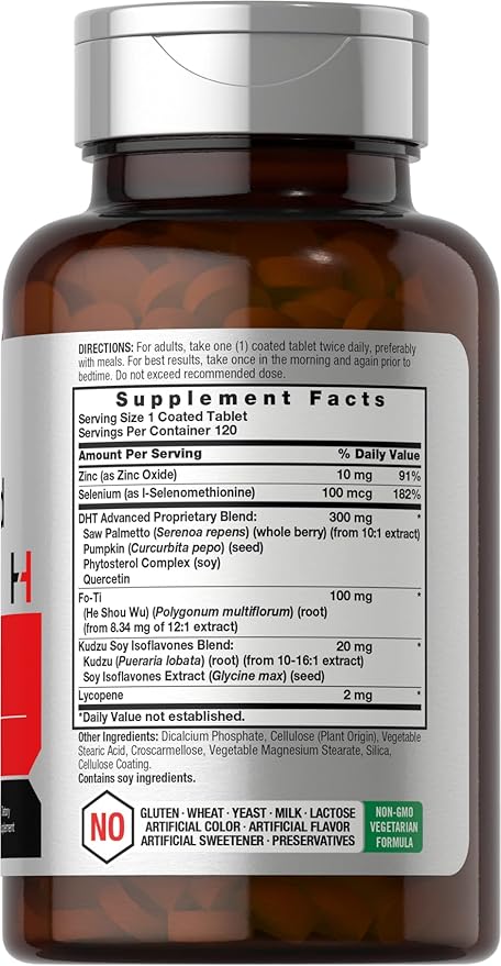 Horbäach - DHT Advanced Hair Formula | 120 Tablets | Non-GMO and Gluten Free Hair Formula Blend with Saw Palmetto, Kudzu, and Fo-Ti