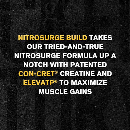 Jacked Factory Nitrosurge Build Pre Workout with Creatine for Muscle Building - Con Cret Creatine Powder & elevATP for Intense Energy, Powerful Pumps, & Endless Endurance - 30 Servings, Arctic White