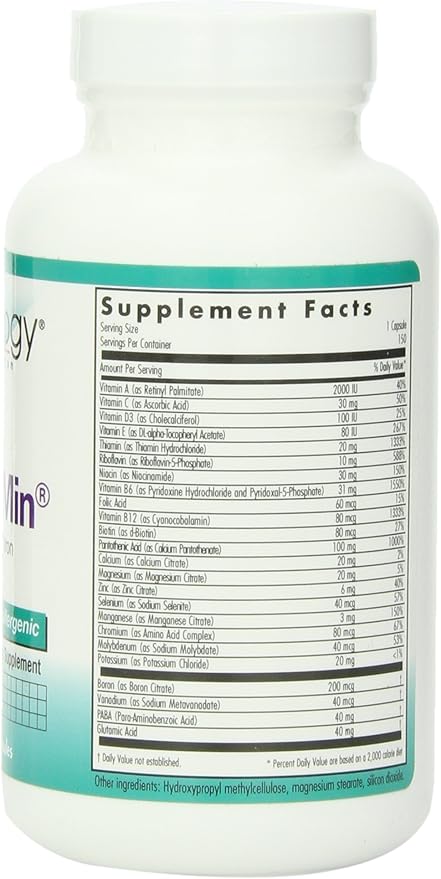 Nutricology Multi-Vi-Min Without Copper & Iron - Multivitamin for Men & Women, Mineral Complex, Active Nutrients, with Iodine - 150 Count