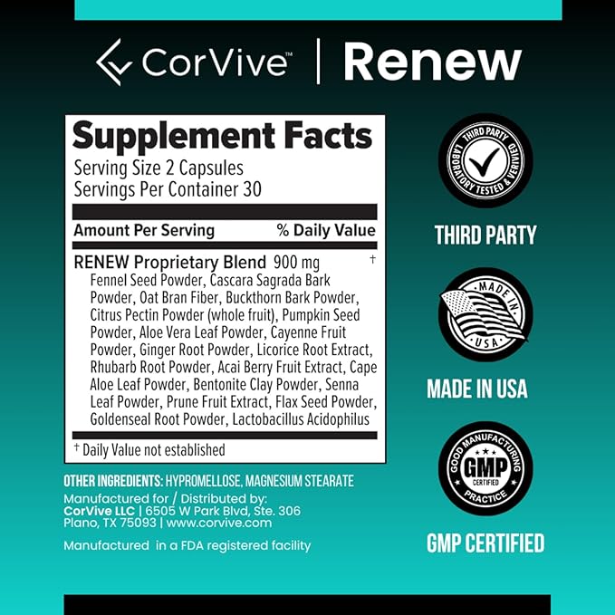 Renew Cleanse Supplement- 30 Servings (60 Capsules) (60 Capsules, Unflavored)