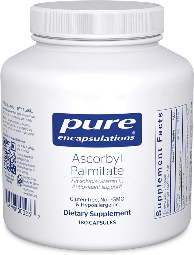 Pure Encapsulations Ascorbyl Palmitate | Vitamin C Supplement to Support Iron Absorption and a Healthy Immune System* | 180 Capsules