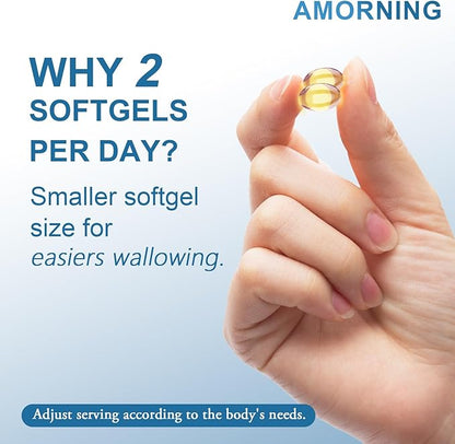 Fish-Oil Omega3-Fatty Acids-Supplement Small-Softgels - 180Count 1440mg for Healthy Heart Brain Eyes Support High EPA DHA Easy to Swallow
