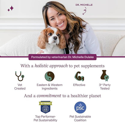 Fera Pet Organics Calming Goat Milk Cat & Dog – Vet Created - Pet Anxiety, Stress & Hyperactivity - Ashwagandha Supplement with GABA-60 Servings