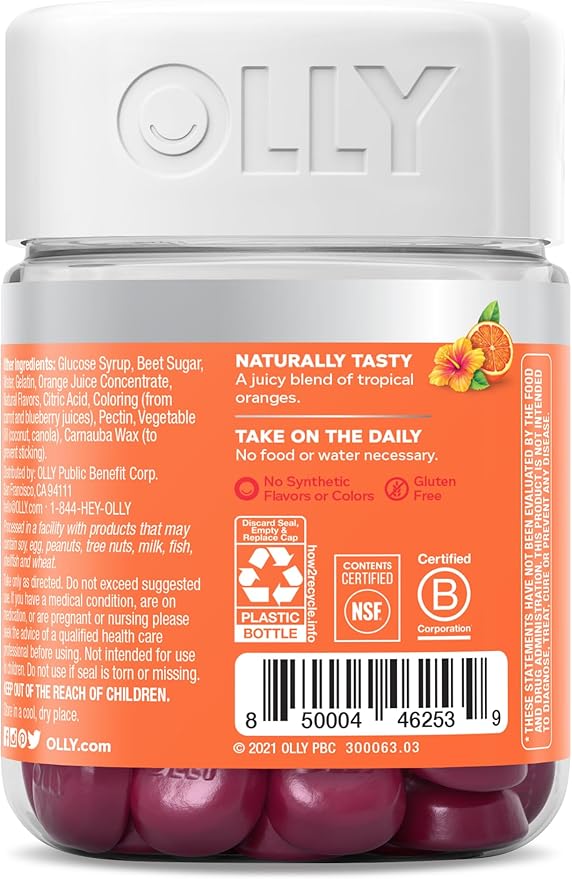 OLLY Heavenly Hair Gummy, Supports Healthy Hair, Keratin, Biotin, AMLA, Chewable Supplement, 30 Day Supply - 60 Count