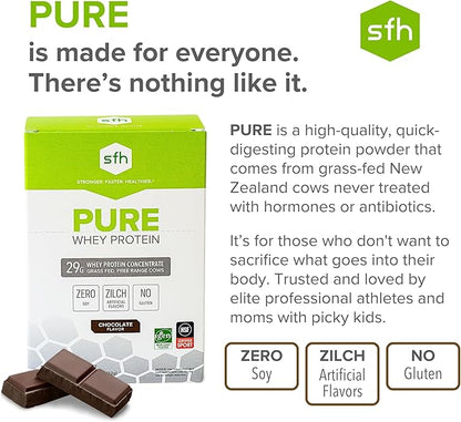 Pure Whey Protein Powder Chocolate Pack of 10 Single Serves