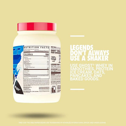 GHOST Whey Protein Powder, Oreo - 2LB Tub, 25G of Protein - Cookies & Cream Flavored Isolate, Concentrate & Hydrolyzed Whey Protein Blend - Post Workout Shakes