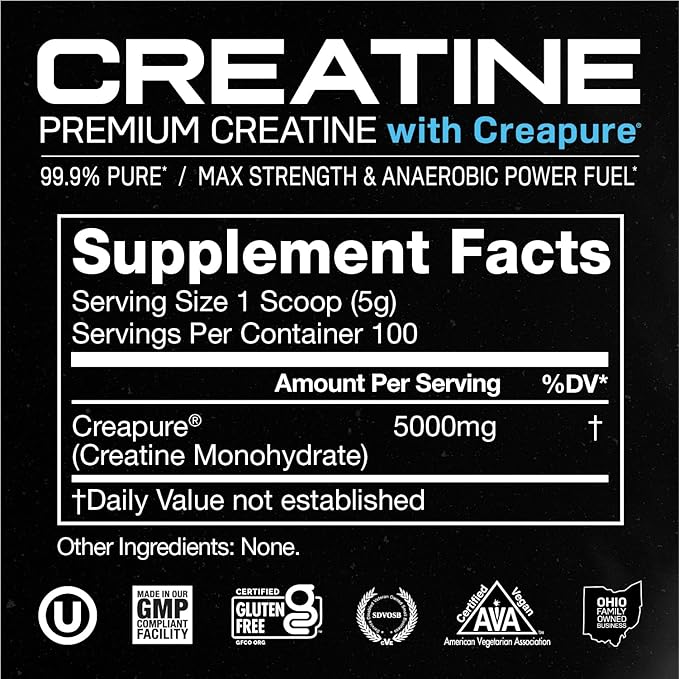 Muscle Feast Creapure Creatine Monohydrate Powder, Vegan Keto Friendly Gluten-Free Easy to Mix, Mass Gainer, Muscle Recovery Supplement and Best Creatine for Muscle Growth, Unflavored, 500g