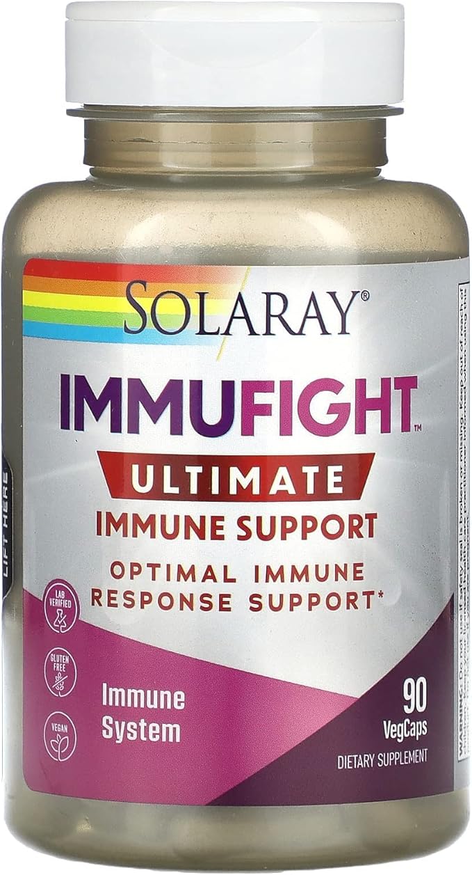 Solaray Immufight Ultimate Immune Support | Healthy Response Formula w/Vitamin C & D, Zinc, Herbs | 10 Serv, 90 VegCaps