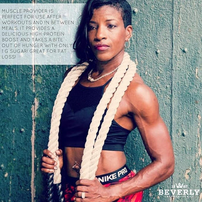 Beverly International Muscle Provider, 30 Servings, Chocolate. Super-Fast-Absorbing Whey Protein Powder for Recovery, Lean Muscle. Fills Your Muscles, not Your Stomach. Tastes Like ice Cream!