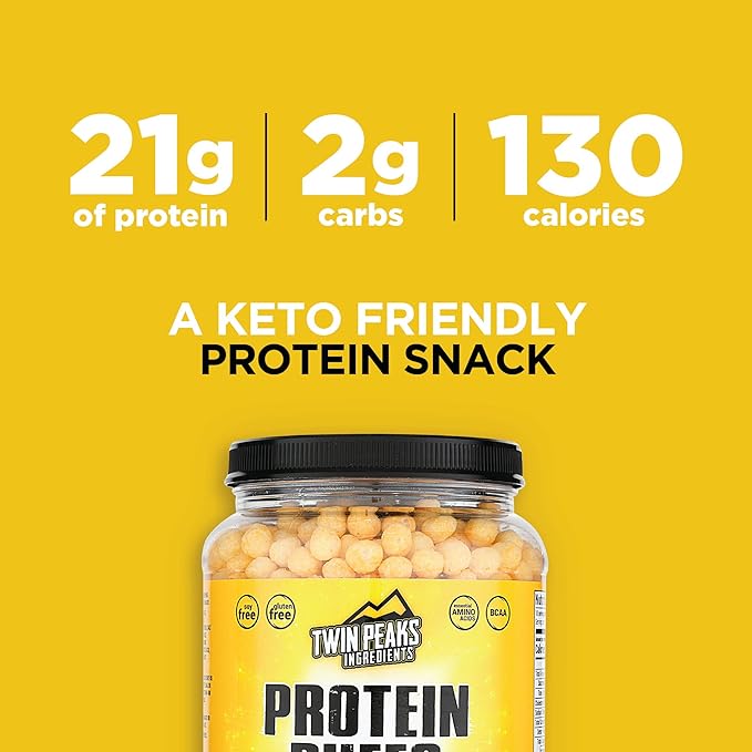 Twin Peaks Low Carb, Keto Friendly Protein Puffs, Garlic Parmesan (300g, 21g Protein, 2g Carbs)