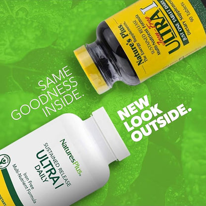 NaturesPlus Ultra I Multivitamin Iron Free, Sustained Release - 90 Vegetarian Tablets - Maximum Absorption High Potency Daily Multivitamin Supplement - Natural Energy - 90 Servings