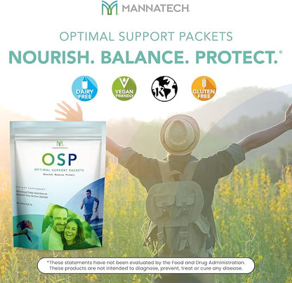 Mannatech More Than Just a Multivitamin, Optimal Support Packets Amazing Self-Care Benefits of OSP Daily Vitamins, w/Ashwagandha Capsules, Immune Support and Antioxidant Supplement - 60 Packets