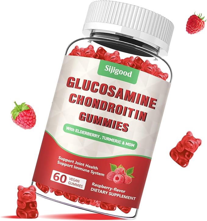 Enhanced 3000mg Glucosamine Chondroitin Gummies with MSM for Adults - Extra-Strength Joint Health & Flexibility, Antioxidant & Immune Support Supplement, 60 Count