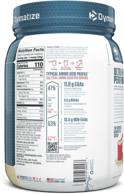 Dymatize ISO100 Hydrolyzed Protein Powder, 100% Whey Isolate Protein, 25g of Protein, 5.5g BCAAs, Gluten Free, Fast Absorbing, Easy Digesting, Gourmet Vanilla, 24 Servings