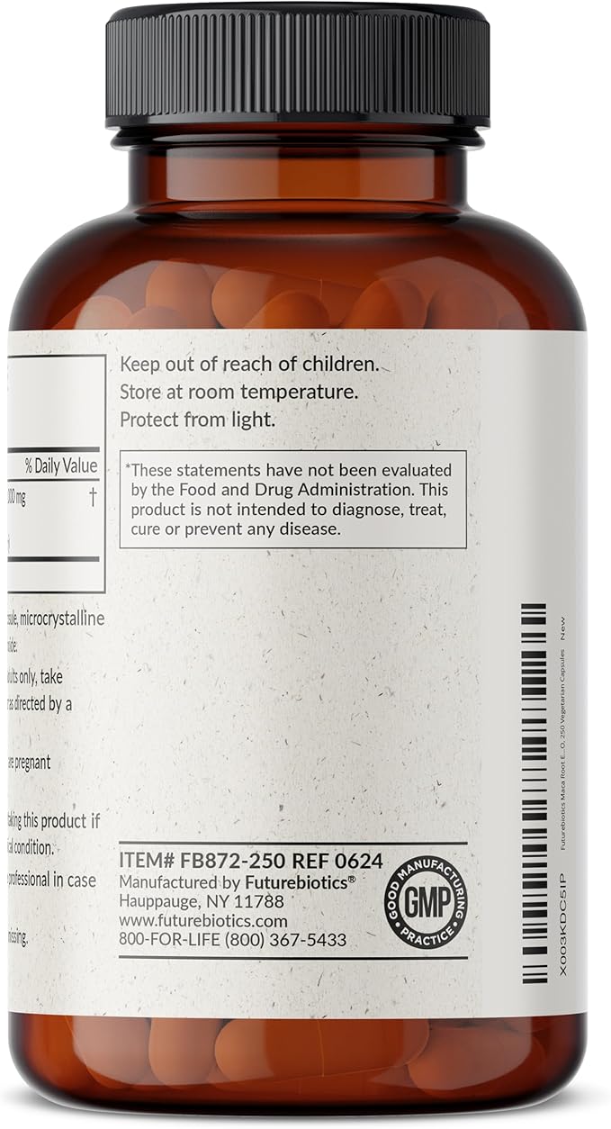 Futurebiotics Maca Root Extra Strength 4000 MG Supports Energy, Stamina & Reproductive Health, Non-GMO, 250 Vegetarian Capsules