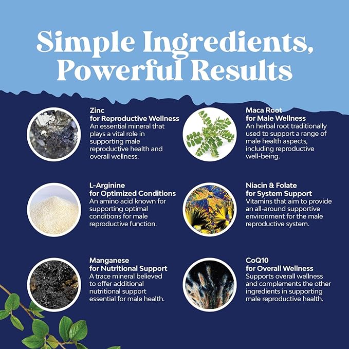 Pre Conception Male Fertility Supplement - Advanced Fertility Supplement for Men with CoQ10 Maca Root Methyl Folate & D-Aspartic Acid for Enhanced Count Motility & Overall Fertility Support (2 Months)