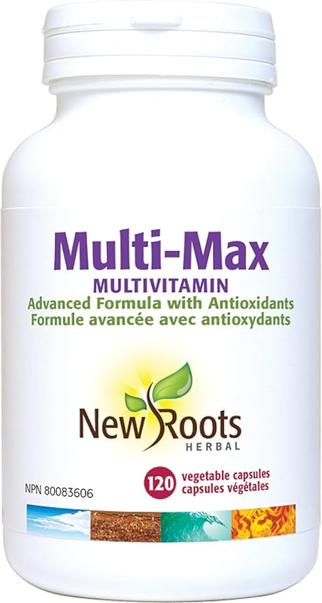New Roots | Maximum Multi Vitamin and Minerals Supplement | 45 Ingredients: D3, Calcium, Green Tea, Bee Pollen, chlorella, spirulina Coenzyme Q10, Quercetin and More (120 Capsules)