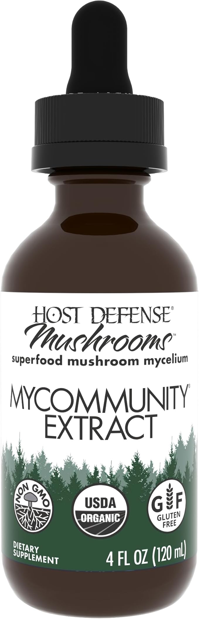 Host Defense MyCommunity Extract - 17 Species Blend Mushroom Supplement for Immune Support - Extract with Lion's Mane, Reishi. Chaga, Cordyceps, Turkey Tail & More - 4 fl oz (120 Servings)*