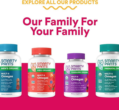 SmartyPants Women's Multivitamin Gummies - Improved Formula: Omega 3 (DHA/EPA), Methylfolate, CoQ10, Vitamin D3, C, Vitamin B12, B6, Vitamin A, K & Zinc, Gluten Free, 90 Count (30 Day Supply)