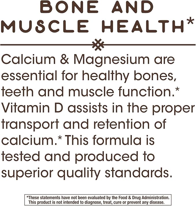 Nature's Way Calcium-Magnesium-Vitamin D Capsules, Supports Bone and Muscle Health*, 100 Capsules