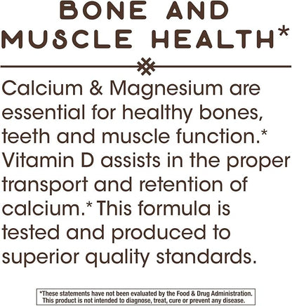 Nature's Way Calcium-Magnesium-Vitamin D Capsules, Supports Bone and Muscle Health*, 100 Capsules