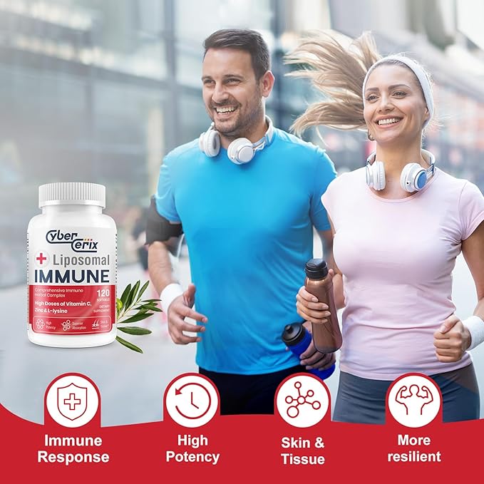 Liposomal Immune Support Supplement for Adults, Complex with L-Lysine 1,500mg, Vitamins, Minerals & Herbal Extracts, Comprehensive Daily Wellness Blend for Men & Women - 240 Capsules