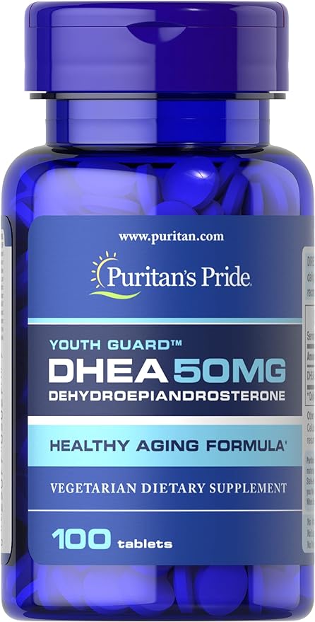Puritan's Pride Youth Guard™ DHEA for Women and Men 50mg, Dietary Supplement forHealthy Aging, 3 Month Supply, 100 Tablets
