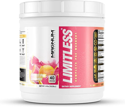 LIMITLESS Magnum 504g - Muscle Workout Powder, Sport Pre Workout for Men and Women, May Assist & Support Increase Energy, Focus, and Endurance - Pink Lemonade