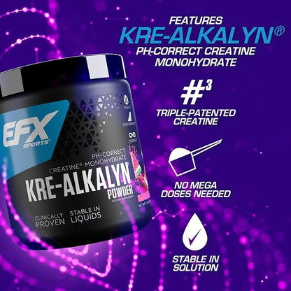 EFX Sports Kre-Alkalyn EFX Powder | pH Correct Creatine Monohydrate Powder Supplement | Strength, Muscle Growth & Performance | 116 Servings (Watermelon Gummy)