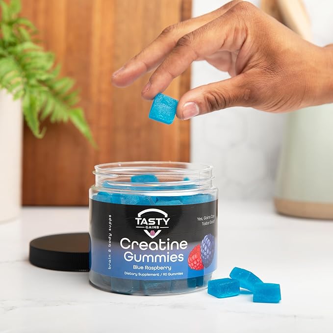 Creatine Infused Gummies, 90g of Creatine, Non-GMO, Vegan - Build Muscle & Boost Strength for Men & Women (1g Creatine Monohydrate Per Gummy) Made in USA