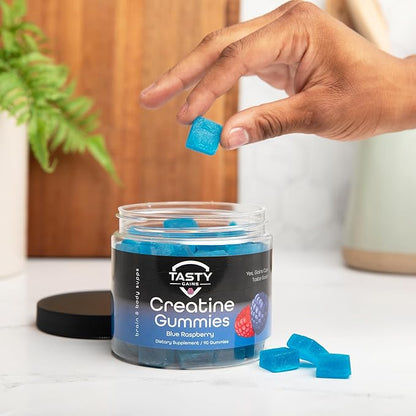 Creatine Infused Gummies, 90g of Creatine, Non-GMO, Vegan - Build Muscle & Boost Strength for Men & Women (1g Creatine Monohydrate Per Gummy) Made in USA